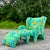 Wood Vintage Boho Thayer Coggin Floral Chair and Ottoman Set For Sale - Image 7 of 9