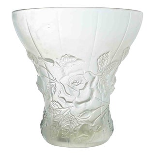 Art Deco Satin Barolac Glass Vase by Joseph Inwald, 1930s For Sale