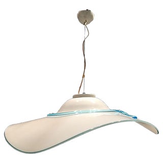 Large Mid-Century Murano Glass Hat Light Pendant For Sale