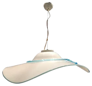 Large Mid-Century Murano Glass Hat Light Pendant