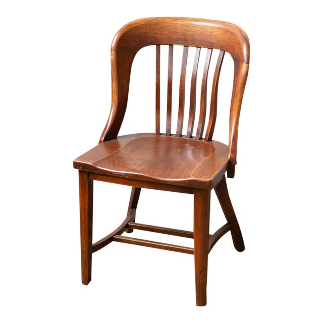 1930s Oak Banker's Chair For Sale
