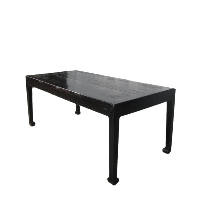 Early 19th Century 35" Tall Antique Black Lacquer Table For Sale - Image 5 of 12