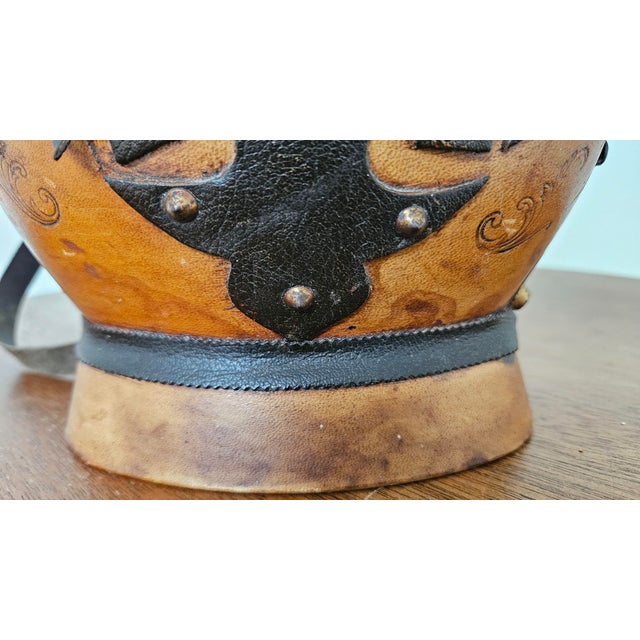 Mid-Century Italian Leather and Glass Decanter For Sale - Image 10 of 11