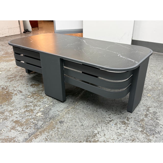 Contemporary AllModern Ari Sintered Stone + Aluminum Outdoor Coffee Table For Sale - Image 3 of 12