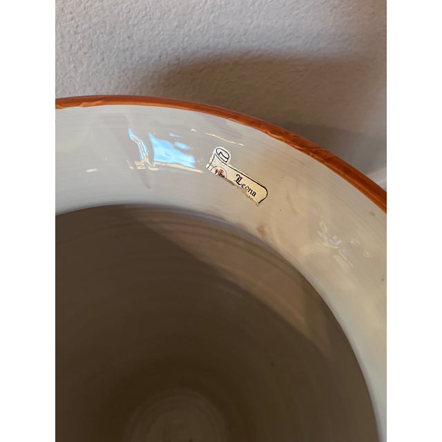 Deruta Vintage Leona Ceramiche Pottery 20” Umbrella Stand, Lemon Motif, Handmade in Florence, Italy For Sale - Image 4 of 10