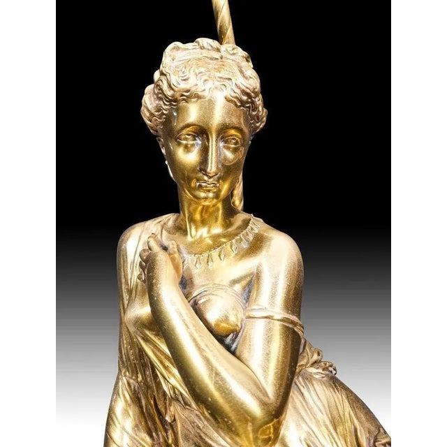 Table Gilde Bronze Lamp from Salmson, 19th Century For Sale - Image 6 of 9