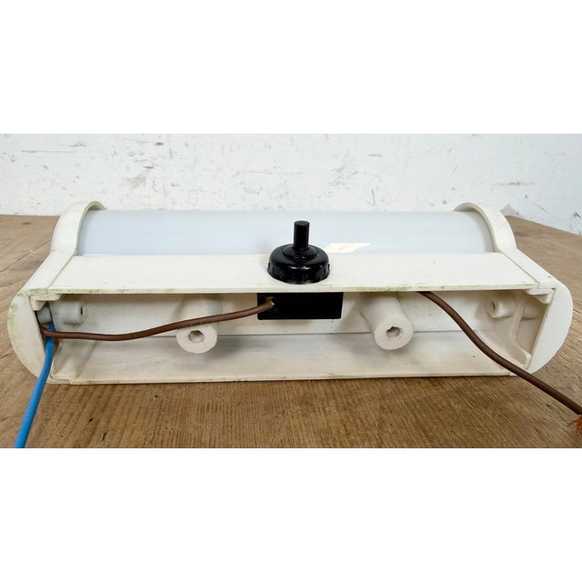 Industrial White Bakelite and Milk Glass Wall Light from Elektrosvit, 1950s For Sale - Image 10 of 13