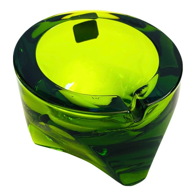 MCM Green Viking Glass Ashtray For Sale