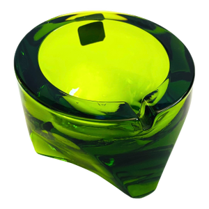 MCM Green Viking Glass Ashtray
