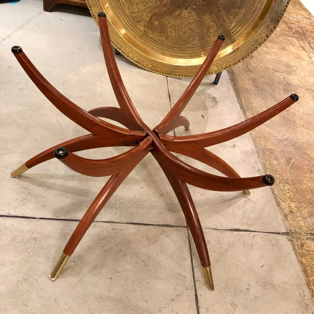 1950s Mid-Century Modern Brass Tray Table For Sale - Image 4 of 13