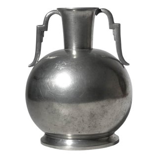 Art Deco Pewter Vase by J. L. Hultman for Svenskt Tenn, 1930s For Sale