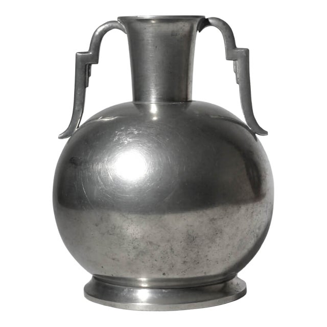 Art Deco Pewter Vase by J. L. Hultman for Svenskt Tenn, 1930s For Sale
