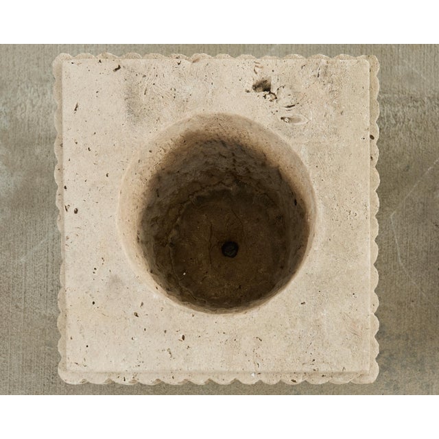 Beige Set of Three Neoclassical Style Carved Stone Urn Planters For Sale - Image 8 of 18