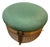 Vintage MCM Wicker Ottoman With Overstuffed Cushion For Sale