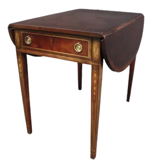 Wellington Hall Hepplewhite Style Mahogany Inlaid Pembroke Table