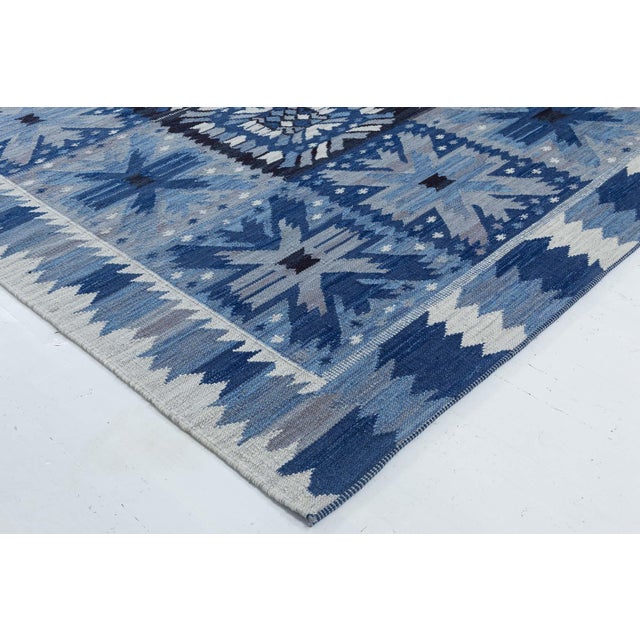 Textile Modern Swedish Design Flat-Weave Wool Rug by Doris Leslie Blau For Sale - Image 7 of 8