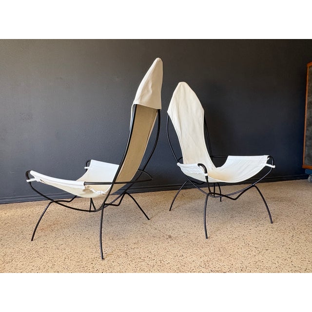1960s Pair of Jerry Johnson Sling Chairs For Sale - Image 5 of 12