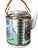 Mid 20th Century Mid 20th Century Chinese Rose Medallion Porcelain Teapot With Wrapped Cane Handle & Two Cups — 3-Piece Set For Sale - Image 5 of 11