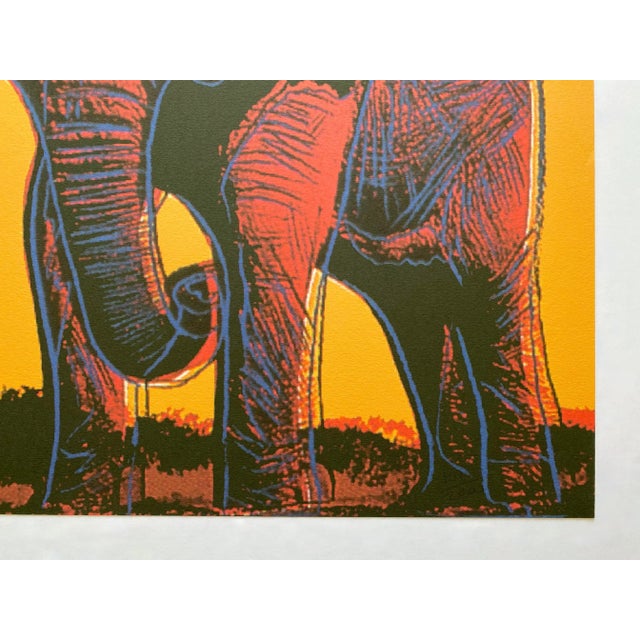 Paper Andy Warhol Vintage 1986 Limited Edition Endangered Species Large Fine Art Lithograph Print " African Elephant " 1983 For Sale - Image 7 of 12