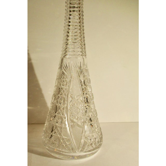 Brilliant pattern cut glass wine decanter from 1890-1910s. Stopper complete, no chips no cracks. Size 15.25" tall,...