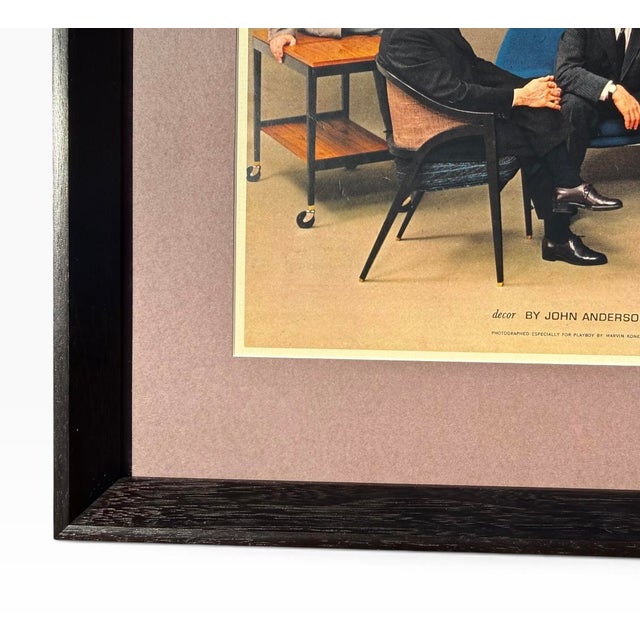 Glass Original 1961 Playboy "Designs for Living" Spread — Eames, Saarinen, Nelson, Bertoia, Wormley & Risom, Custom Framed in Museum Glass For Sale - Image 7 of 8