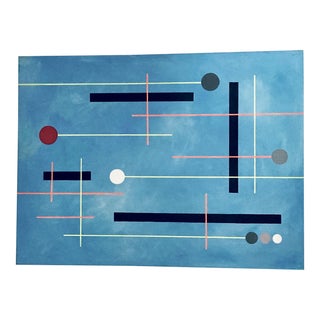 1970s Geometric Acrylic Painting For Sale