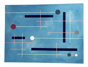 1970s Geometric Acrylic Painting