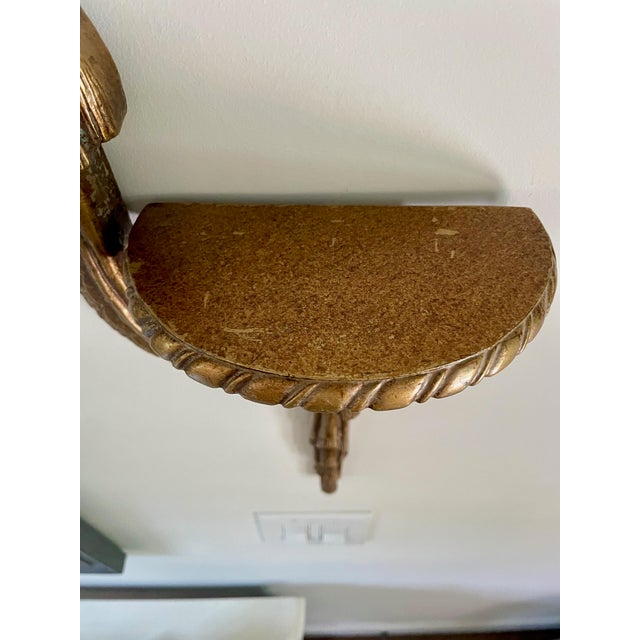 Gold Pair of Vintage Giltwood Wall Display Shelves For Sale - Image 8 of 8