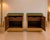 Wood Olive Green Glass Nightstand with Recessed Brass Plinths, Italy, Set of 2 For Sale - Image 7 of 11