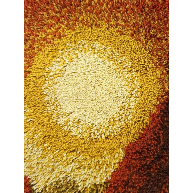 Mid-Century Modern German Handmade Wool Tapestry Wall Rug with Sunset, 1970s For Sale - Image 3 of 5