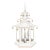 Three-Tier Pagoda Top Tole Lantern With Hanging Bells in White and Gold For Sale