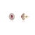Not Yet Made - Made To Order Genuine Ruby and Halo Diamond Stud - 2 Pieces For Sale - Image 5 of 6