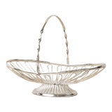 1950s French Metal Basket With Handle For Sale