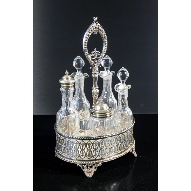 Victorian five-piece cruet set, silver-plated metal (ep). England, late 19th century origin england period late 19th...