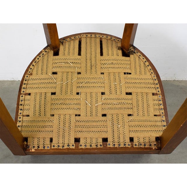 Brown Art Deco Desk Chair, 1920s For Sale - Image 8 of 9