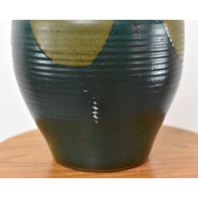 Large 1970s Mid Century Modern Studio Pottery Lidded Jar Signed For Sale - Image 11 of 13