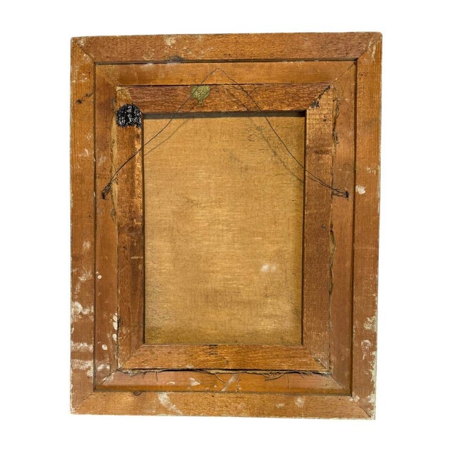 MCM Oil Painting, Beauty W Bird, 17.5x21 W Frame Canvas Alone is 12x15.75" Frame Has some damage to the plaster as you can...