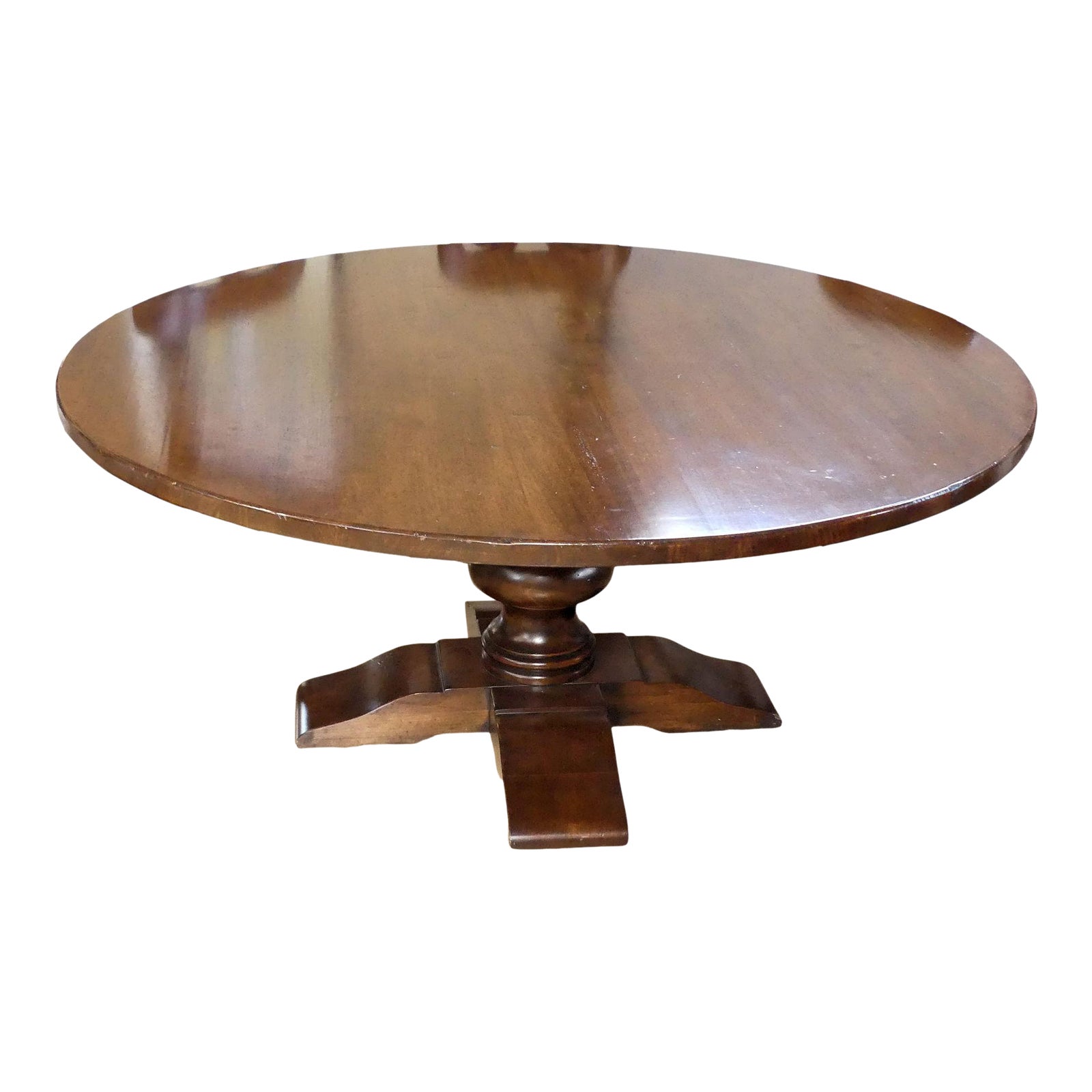 Rustic Farmhouse Round Pedestal Dining Table Chairish