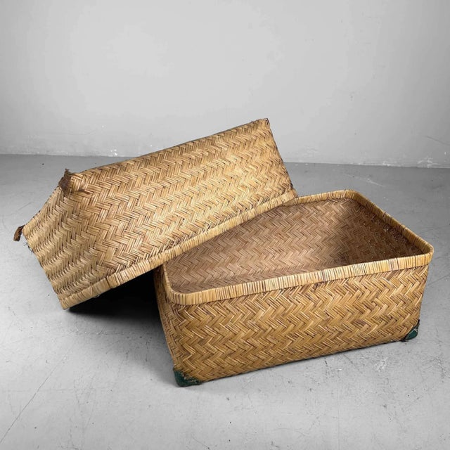 Japanese Gyori Bamboo Storage Basket, 1960s For Sale - Image 10 of 10