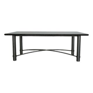 Vintage Marble-Top Table With Metal Base For Sale
