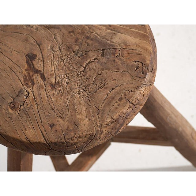Antique Wabi Sabi Style Stool, 1900 For Sale - Image 6 of 10