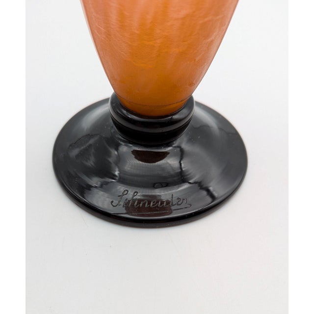 1920s French Art Deco Fleurettes Vase in Glass by Charles Schneider, 1920s For Sale - Image 5 of 6