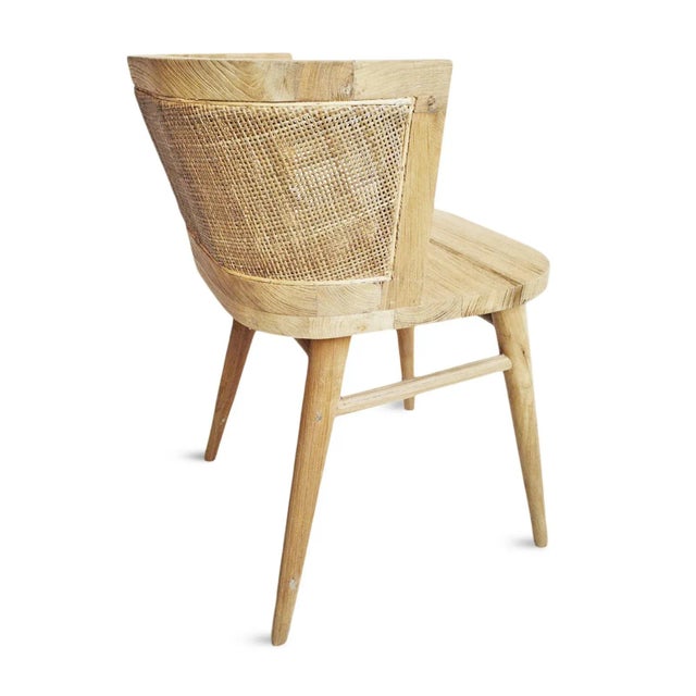 Cinde Raw Teak & Cane Dining Chair For Sale In Los Angeles - Image 6 of 12
