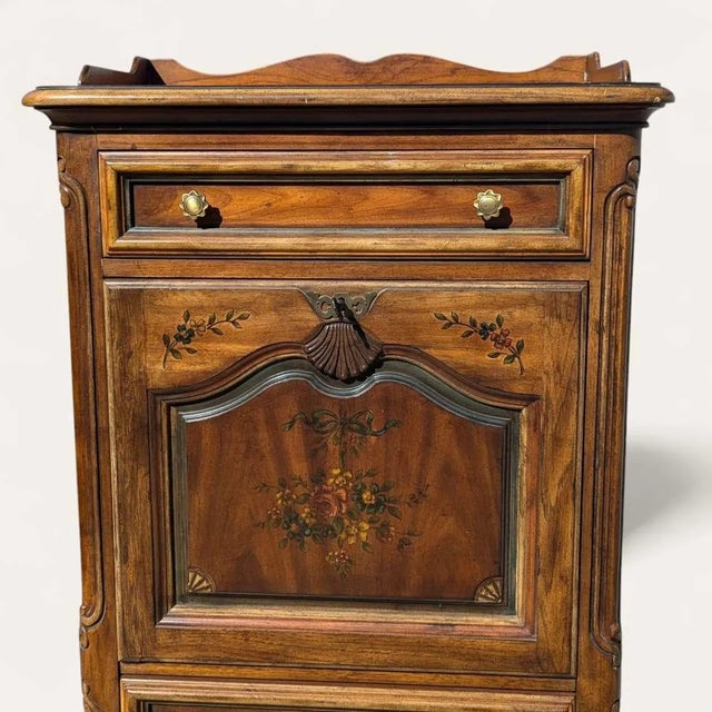 Drexel Heritage Drexel Heritage Brittany Collection Floral Secretary Desk, 1970s For Sale - Image 4 of 10