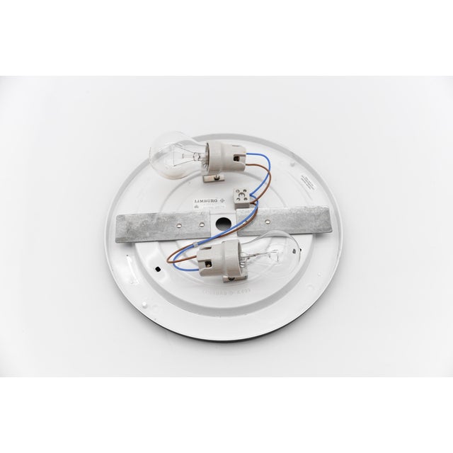 White Opaline Glass Flush Mount by Limburg, Germany, 1960s For Sale - Image 10 of 12