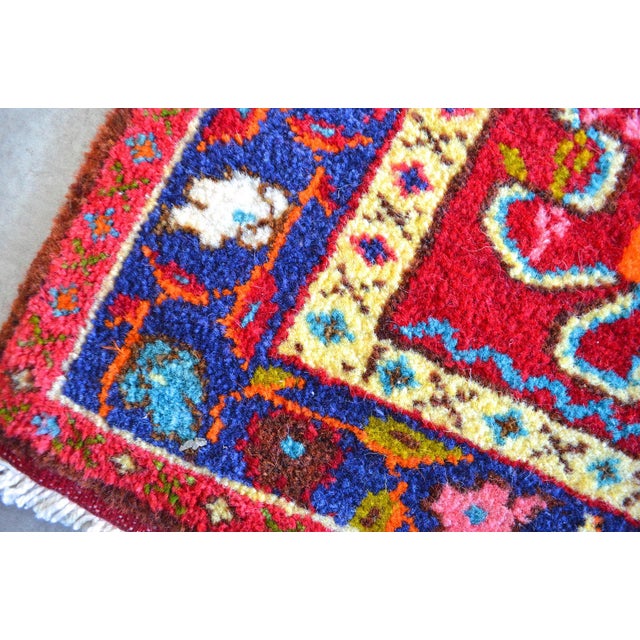 1950s Hand-Knotted Turkish Runner Rug Bold Colors Tribal Hallway Decor Lady Bug Pattern Unused - 3'4" X 13' For Sale - Image 15 of 17