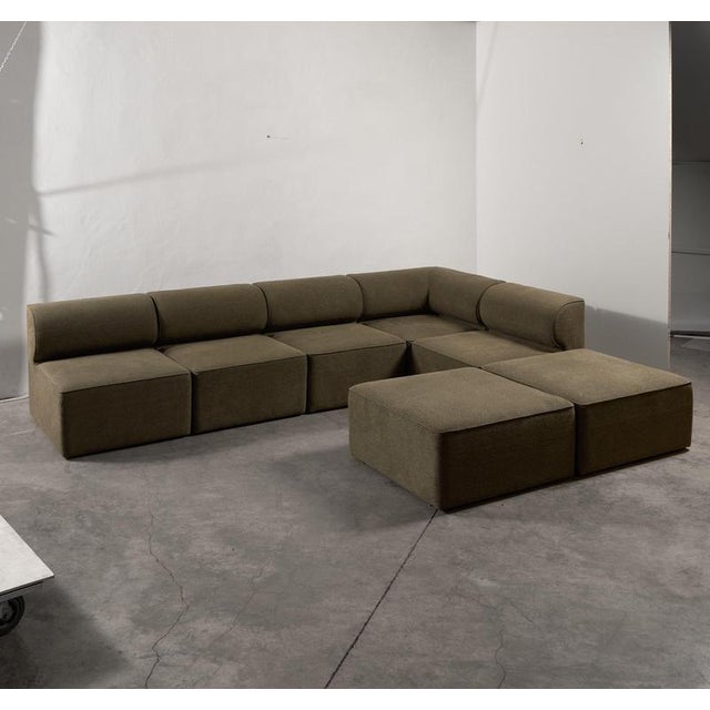 Modular Sofa in Grey Green Fabric from Eave, Set of 7 For Sale - Image 13 of 14