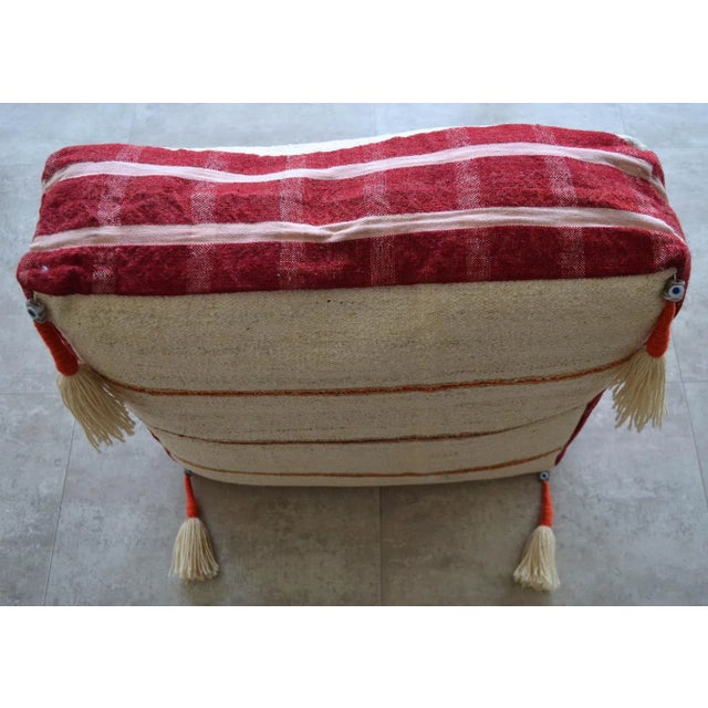 Turkish Hand Woven Floor Pouf Cover For Sale - Image 6 of 8