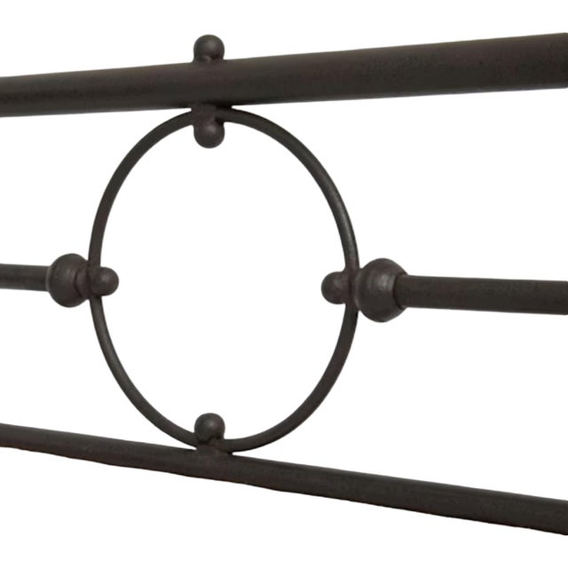 Described as a French industrial chic bed with textured industrial metal tubing and padded linen panels create this...