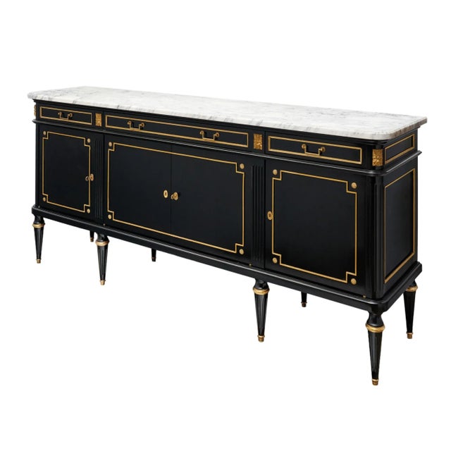 French Grand Louis XVI Ebonized Buffet For Sale - Image 3 of 9
